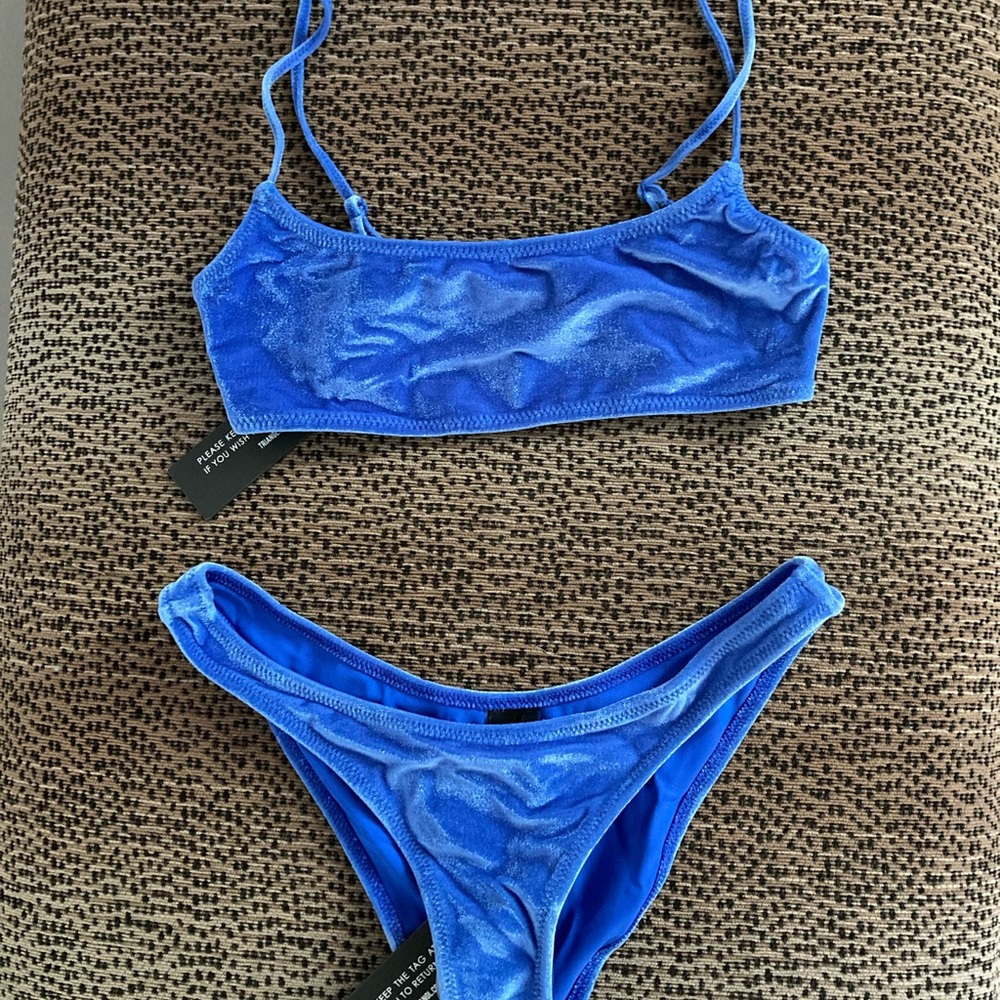 NWT Triangl Mica-Cefa blue velvet bikini